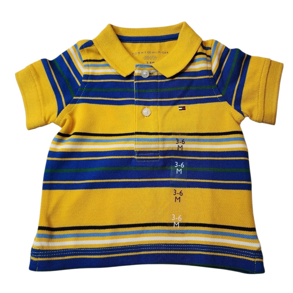 NWT Tommy Hilfiger‎ Boys Toddler Polo Shirt Short Sleeve M 3-6 100% Cotton